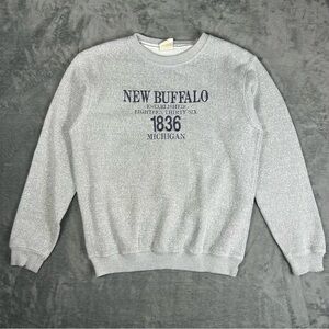 Pacific & Co Unisex Small Gray Crewneck Sweatshirt New Buffalo Michigan